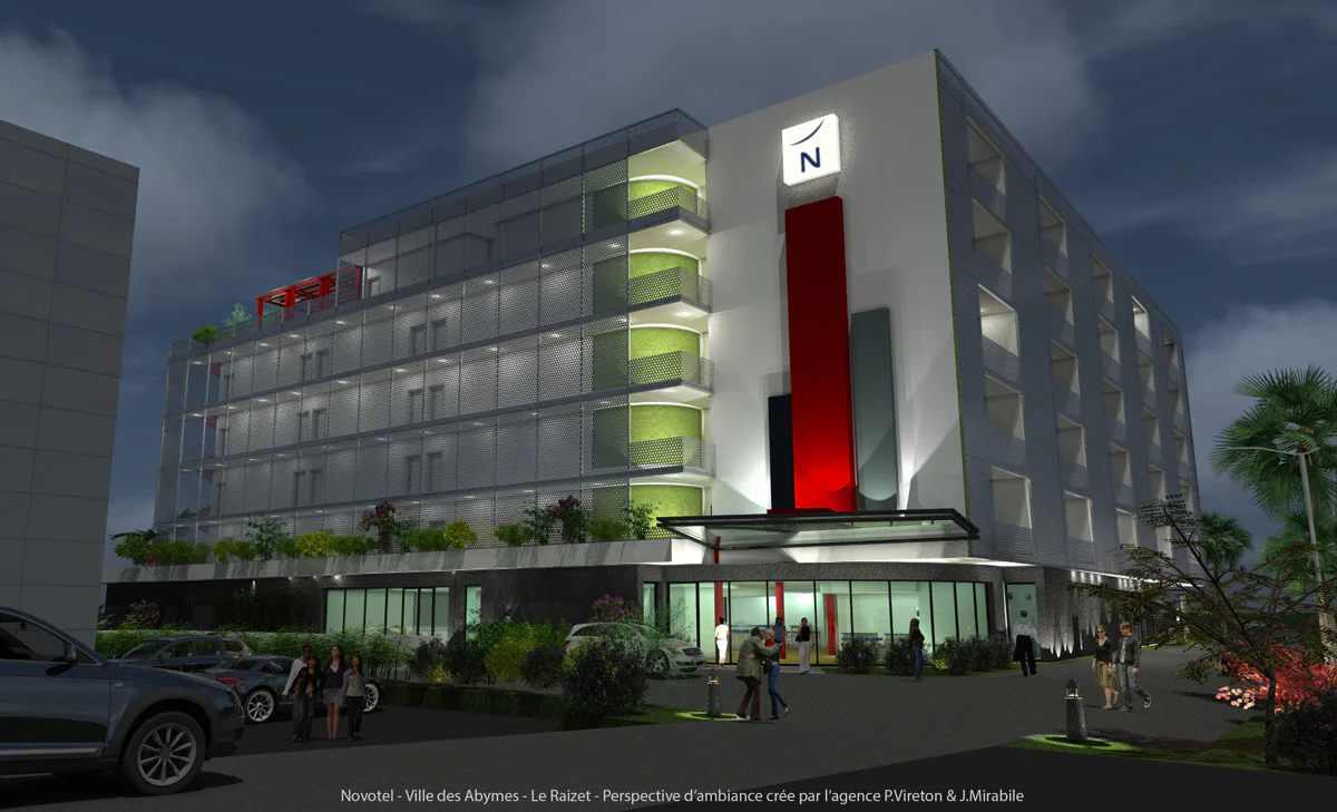 Architectural rendering of the Novotel in Guadeloupe